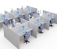 open plan office cubicle