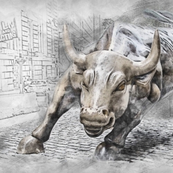 a charging bull depicting bullshit jobs