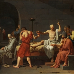 A painting of Socrates to depict the ways we have discussions about the workplace 