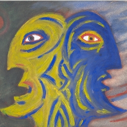 A painting of Janus to depict the number of workplace predictions and retrospectives at the end of the year