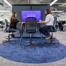 Leading the office design, Blueprint Interiors collaborated with experts from flooring manufacturer and global leader in sustainability, Interface.  